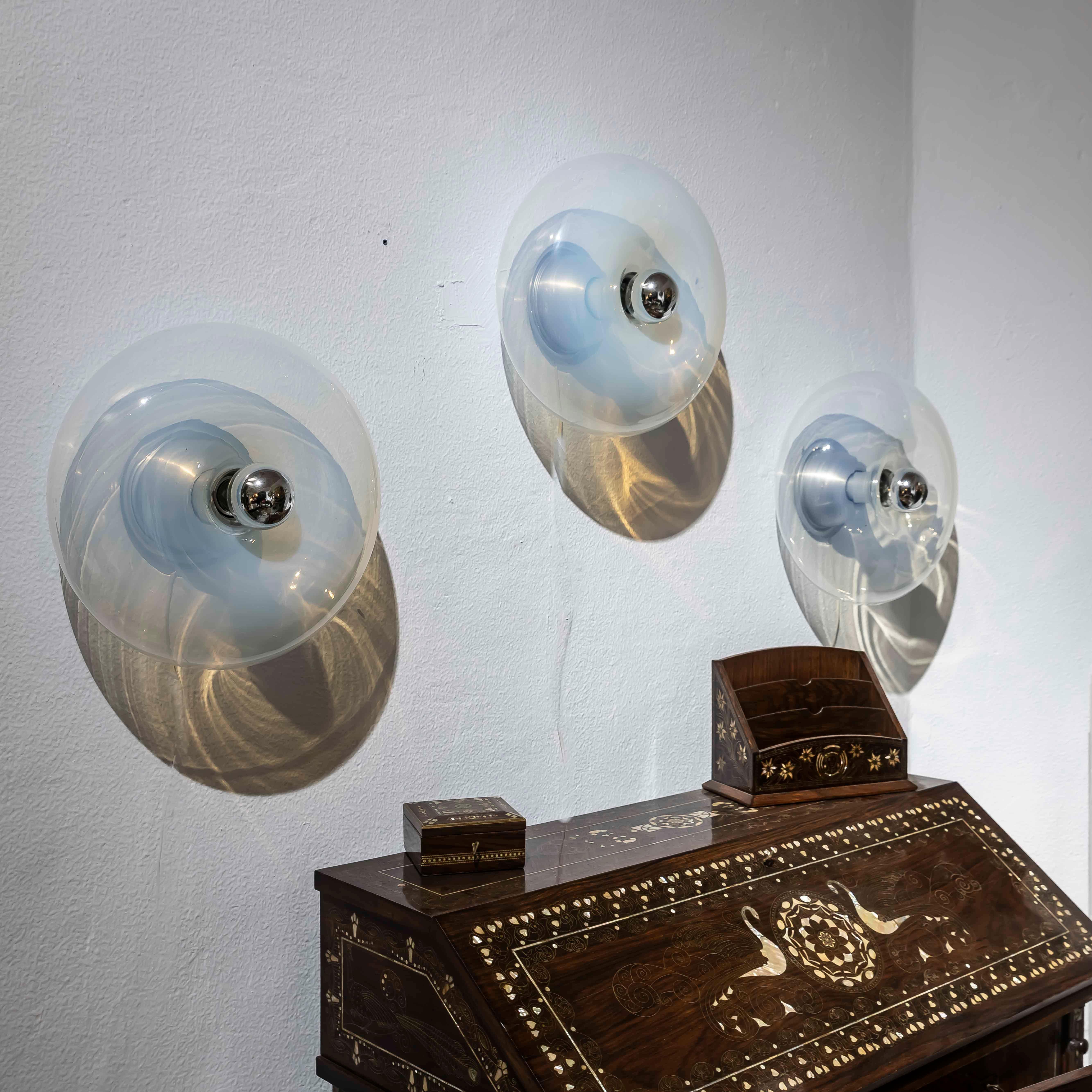 Italienische Panta-Wandleuchten aus Murano-Glas von Giusto Toso für Leucos, 1970er Jahre (Ende des 20. Jahrhunderts)