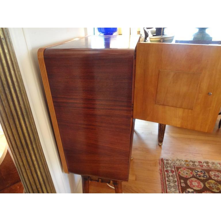 Italian Modern Bar / Cabinet with Brass Hardware Attributed to Paolo Buffa For Sale 1
