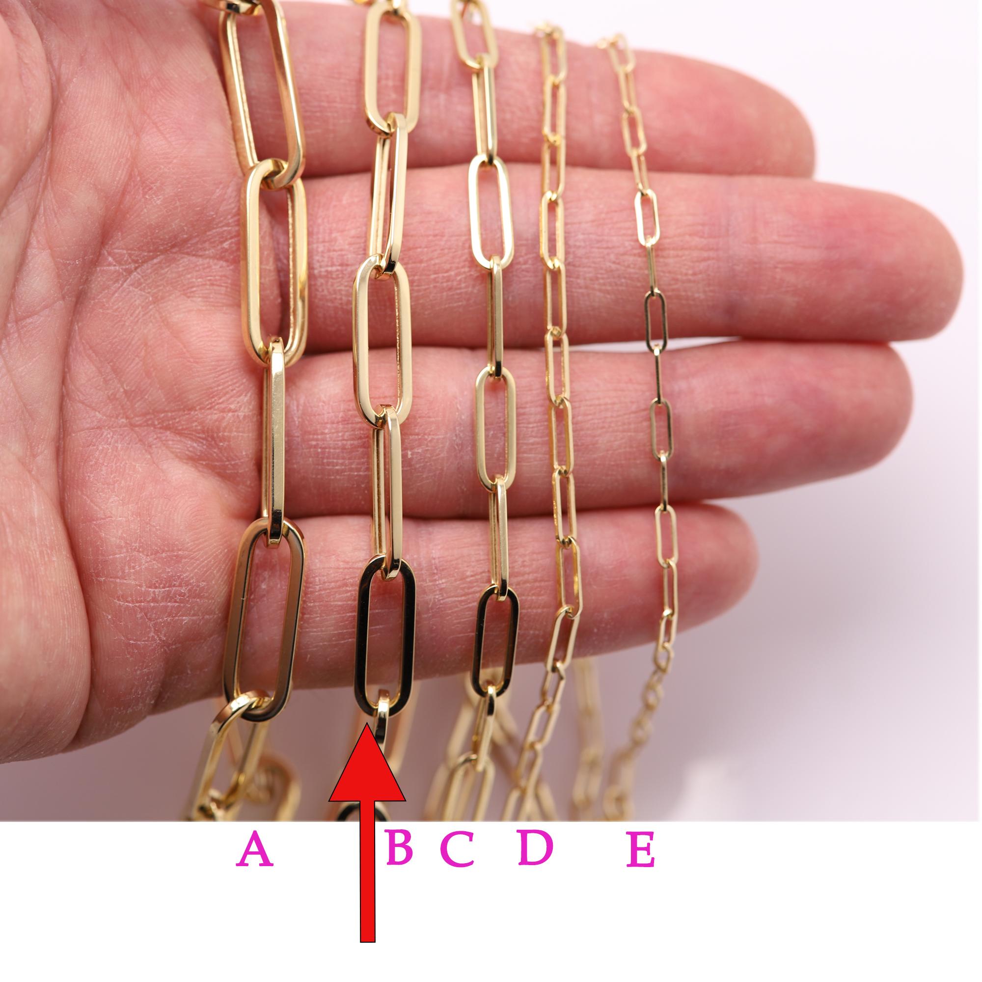 Very Trendy Link Chain called Paper Clip Link Chain
This Particular style is 7mm width/thick.
Made In Italy - Real 14k Yellow Gold  12.60 grams
Chain Length is 18' Inch
Individual links are  20mm x 7.0mm and 1.5mm thick 

+Gift Box Included

the