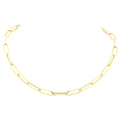 Chaîne de collier en or pour trombones italiens Chaîne à maillons en or 14 carats 18 pouces de long