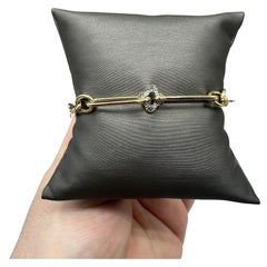 Italian Paperclip Style Bracelet in 14kt Yellow Gold - 7.75", 4.4g, Two-Tone