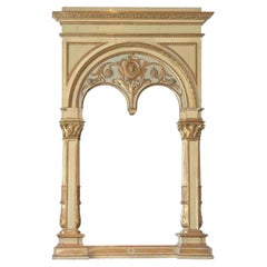 Specchio da molo italiano dorato e dipinto - Circa 1800