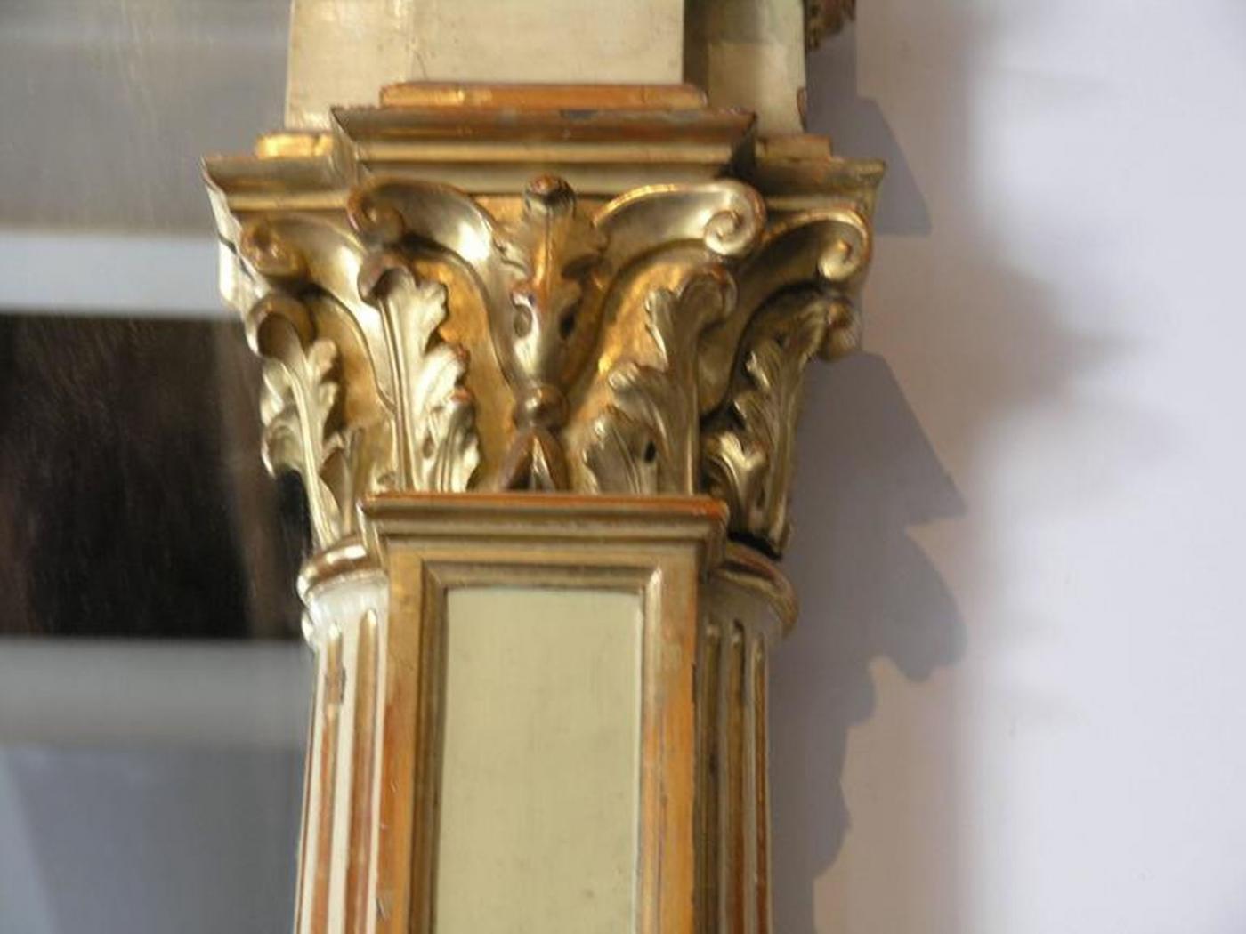 Italienischer vergoldeter und bemalter Pier-Spiegel - um 1800 im Angebot 3