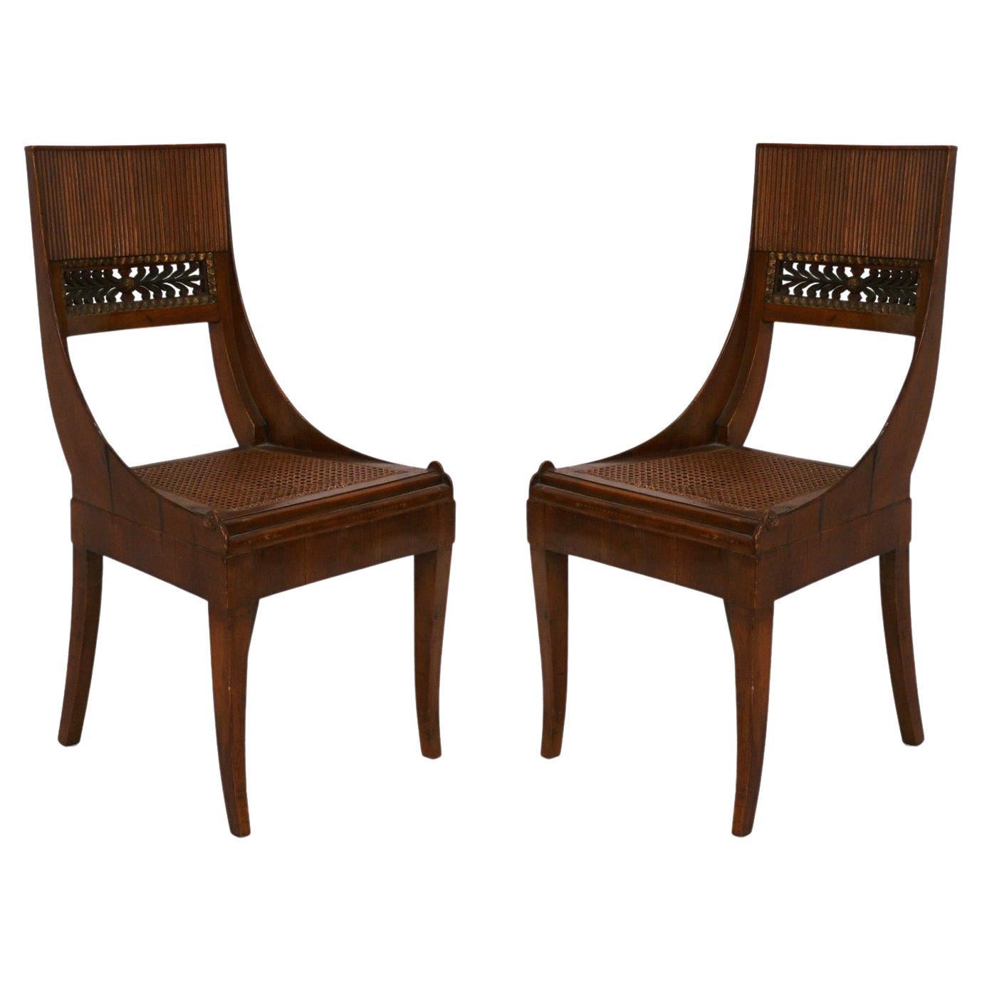 Italian Parcel Gilt Caned Chairs
