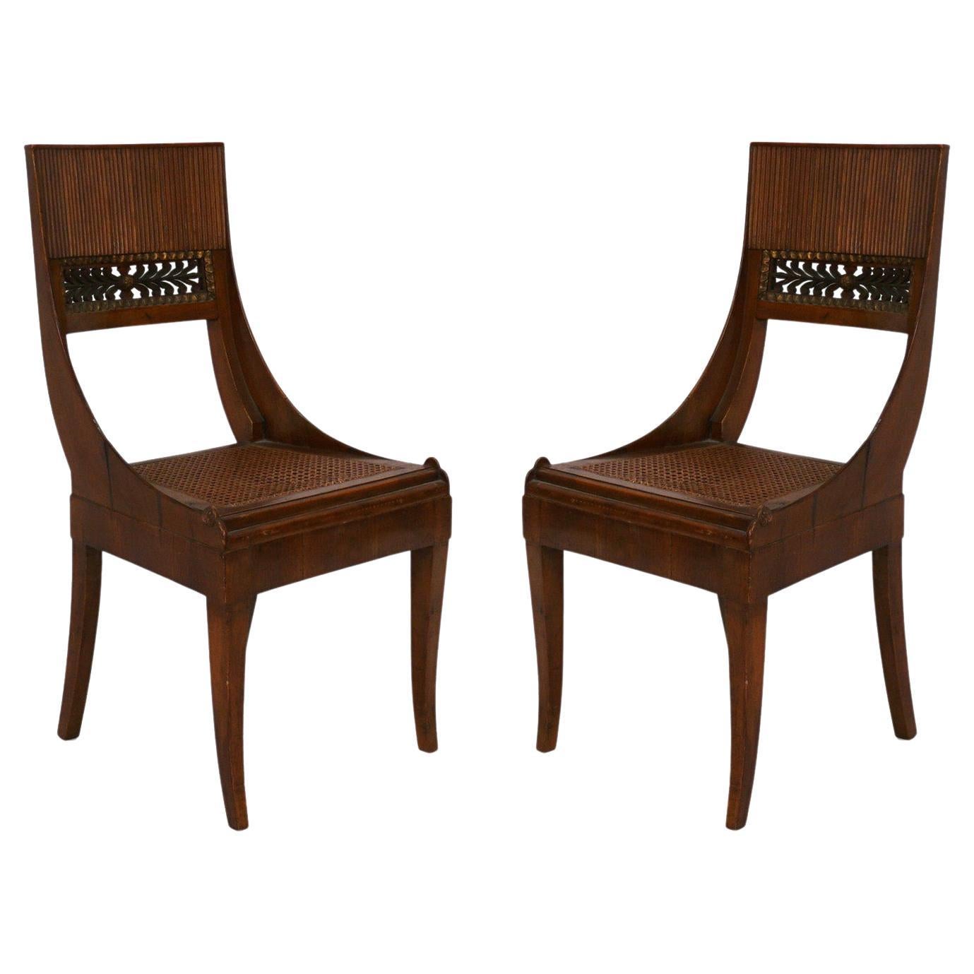 Italian Parcel Gilt Caned Chairs  For Sale