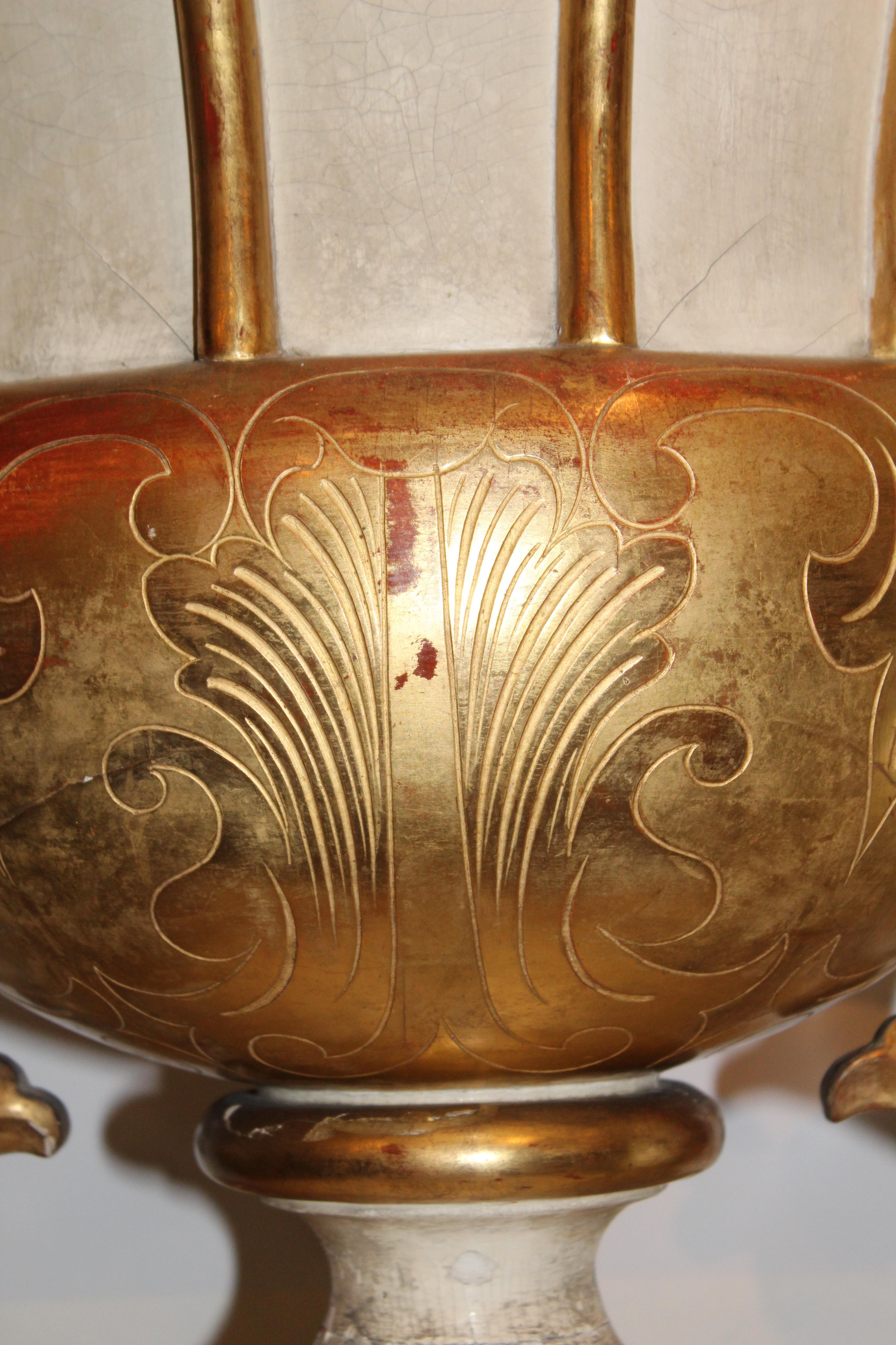 Italian Parcel-Gilt Large Campana Shaped Urn, circa 1850 For Sale 1