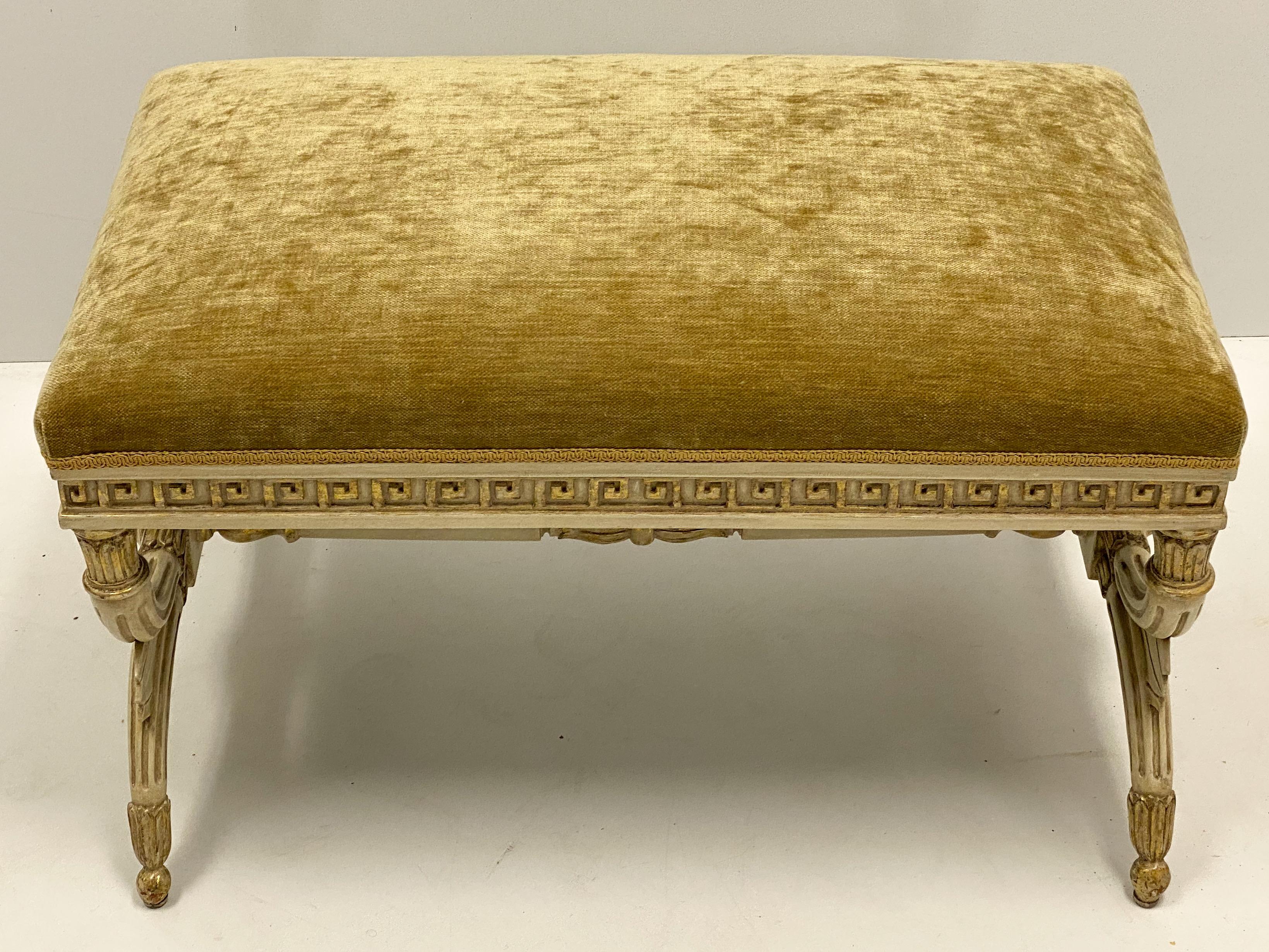 Neoclassical Italian Parcel Gilt Neo-Classical Style Bench