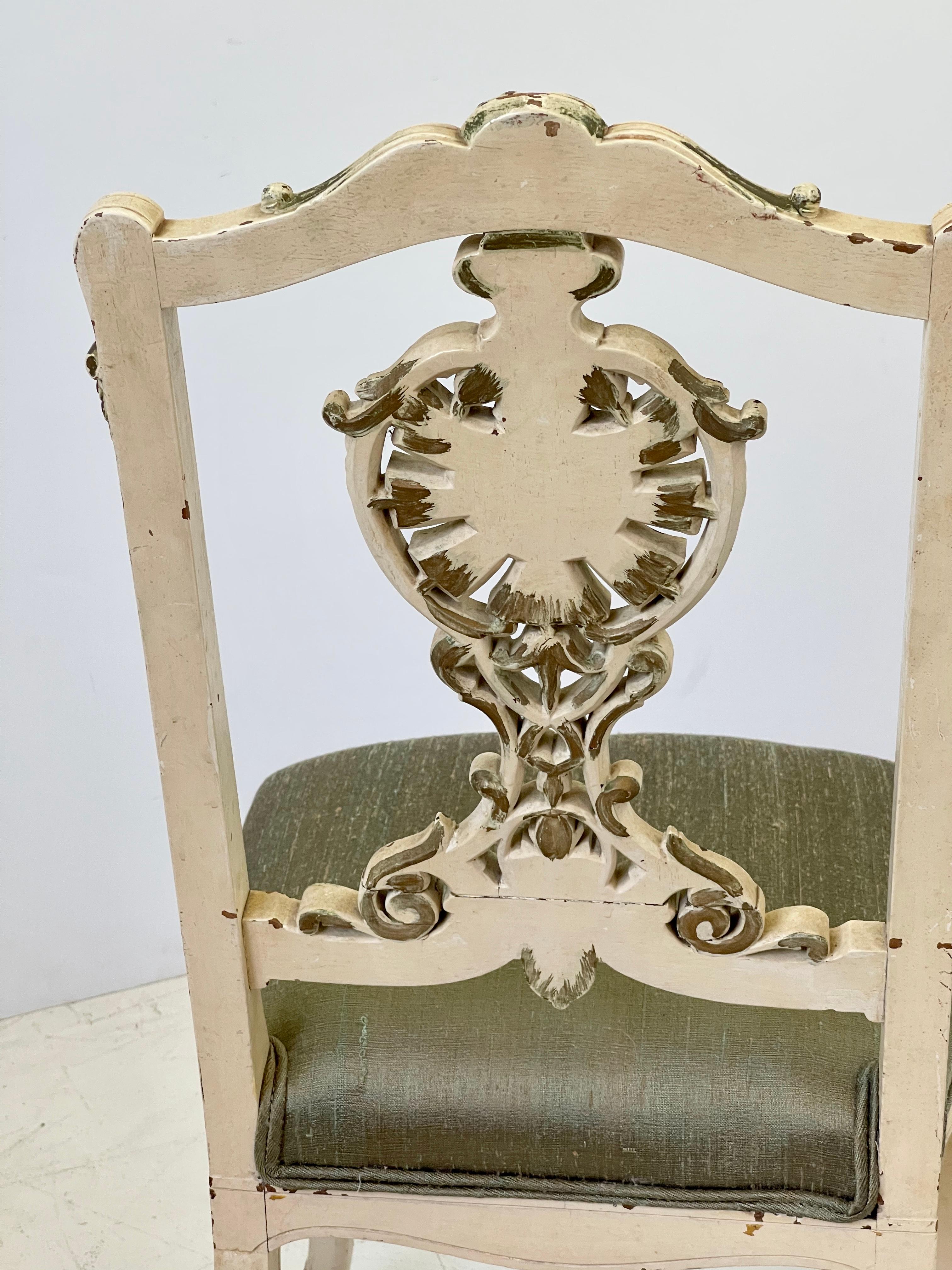 20th Century Italian Parcel Gilt Vanity Chair For Sale