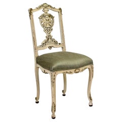 Antique Italian Parcel Gilt Vanity Chair