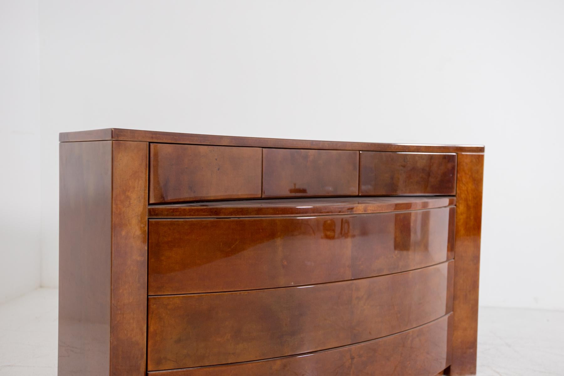 Italian Parchment Chest of Drawers by Giorgio Tura In Good Condition In Milano, IT