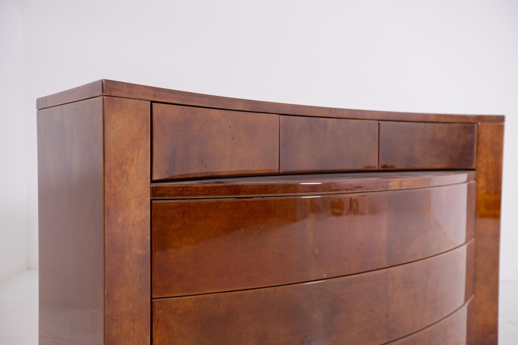 Parchment Paper Italian Parchment Chest of Drawers by Giorgio Tura