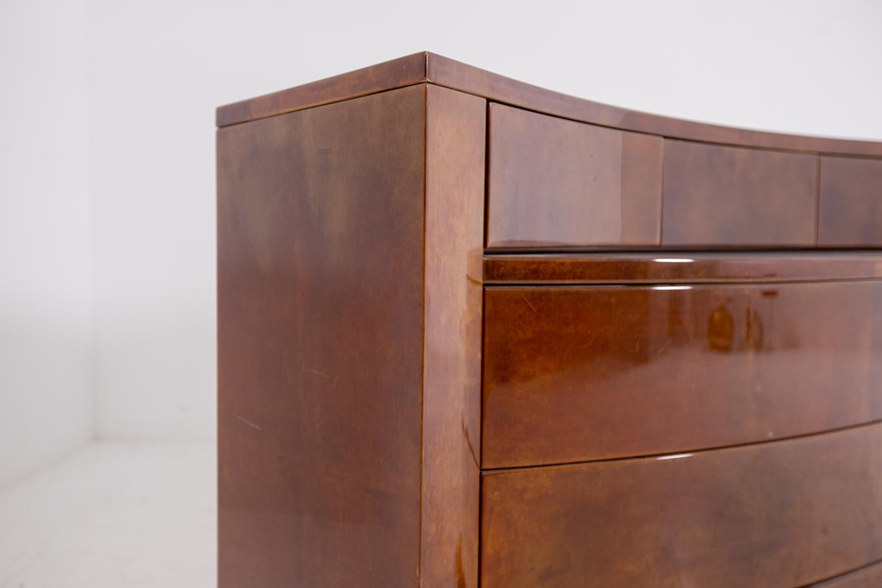 Italian Parchment Chest of Drawers by Giorgio Tura 1