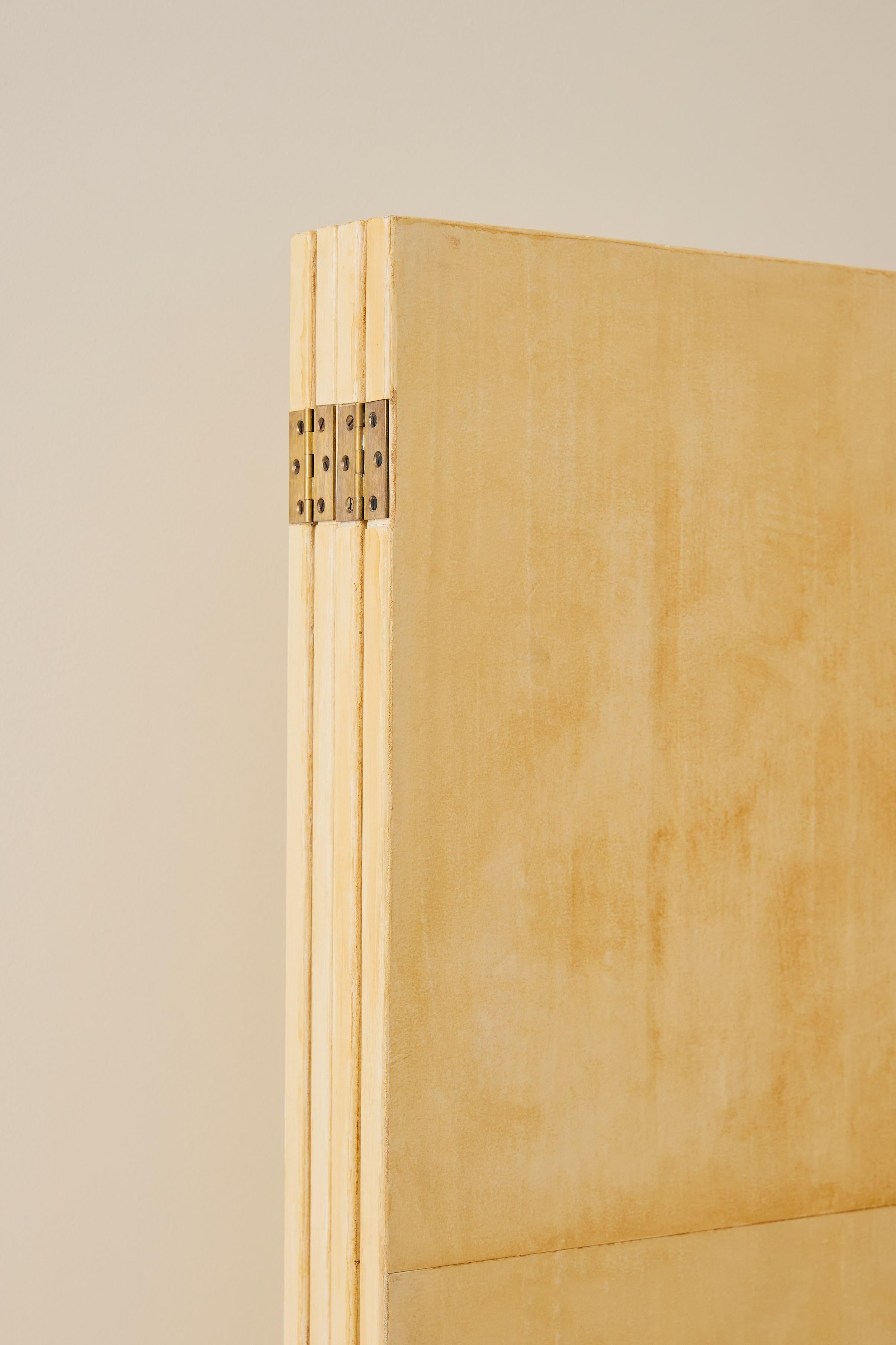 Italian Parchment Screen in the style of Aldo Tura For Sale at 1stDibs