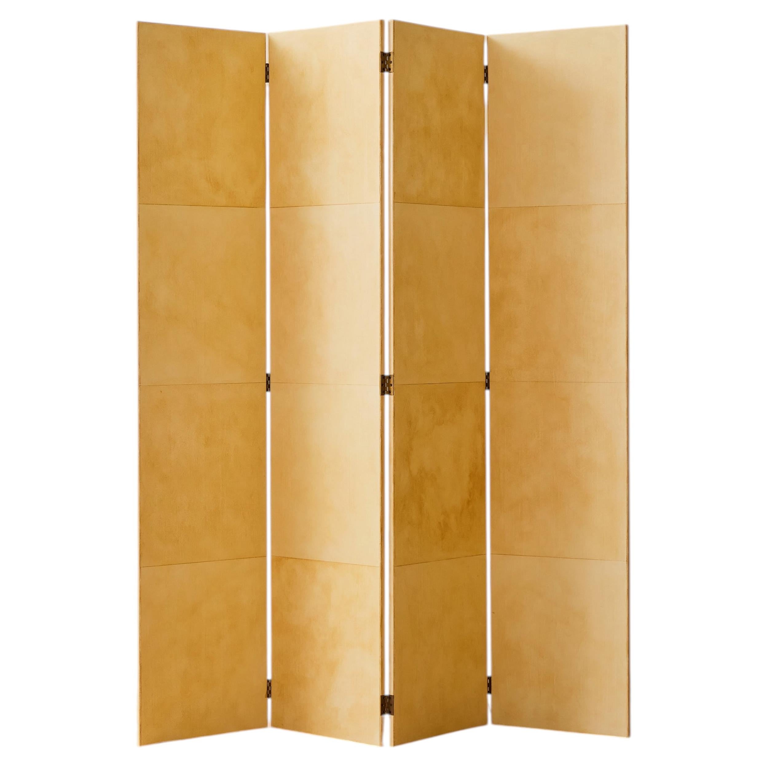 Italian Parchment Screen in the style of Aldo Tura