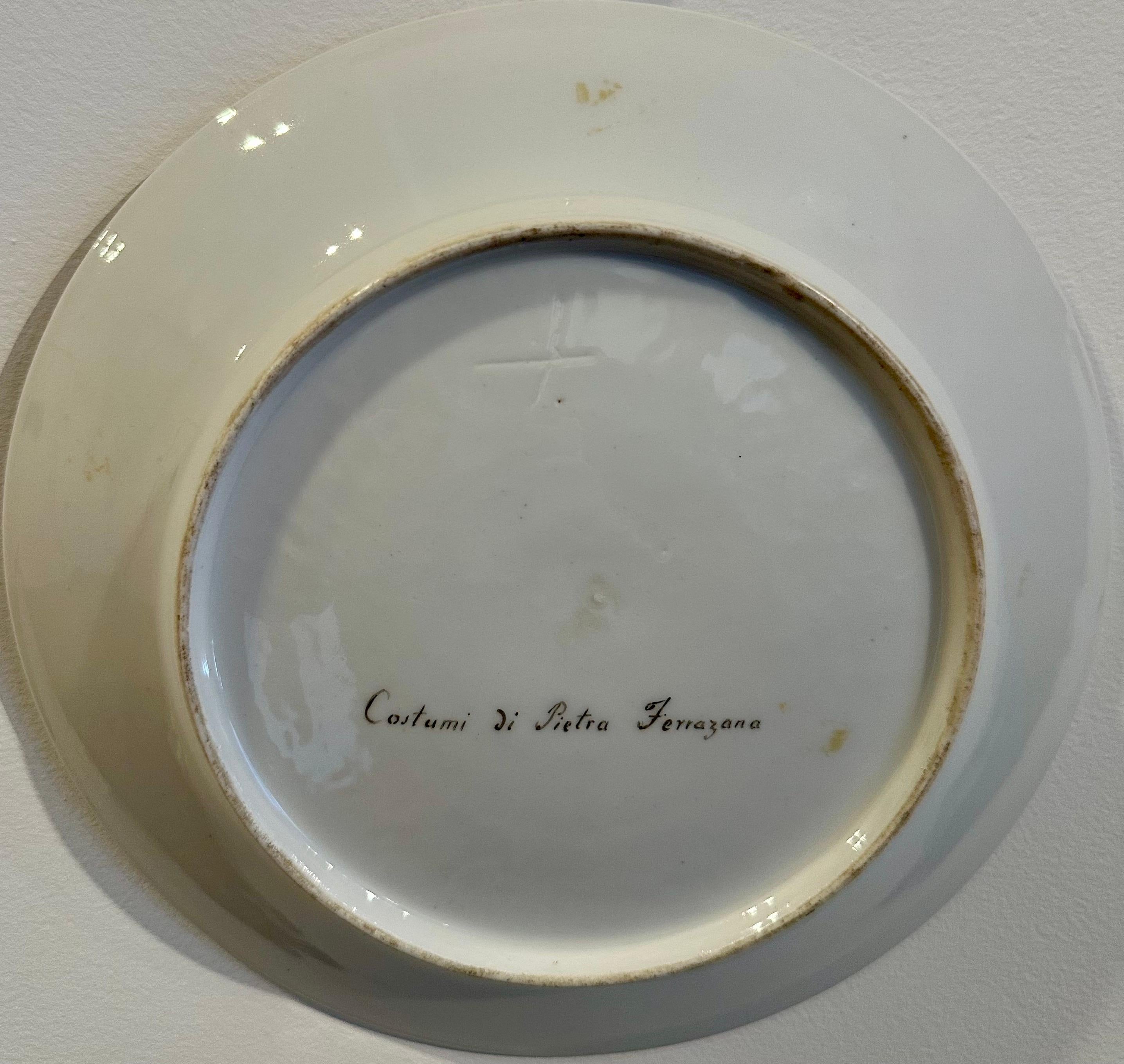 Italian Paris Porcelain Painted Plate, Naples Circa 1825 For Sale 5