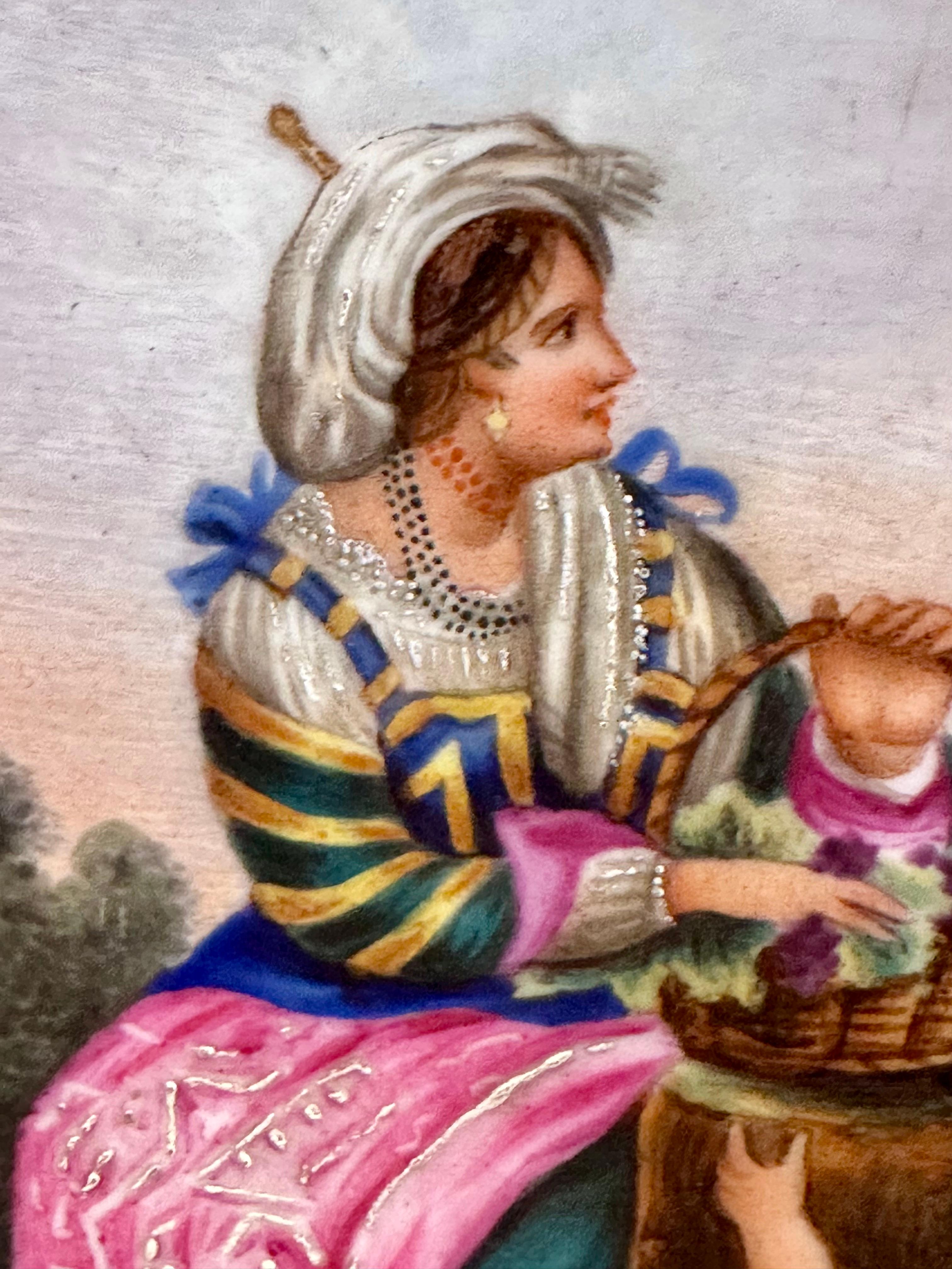 Italian Paris Porcelain Painted Plate, Naples Circa 1825 For Sale 1