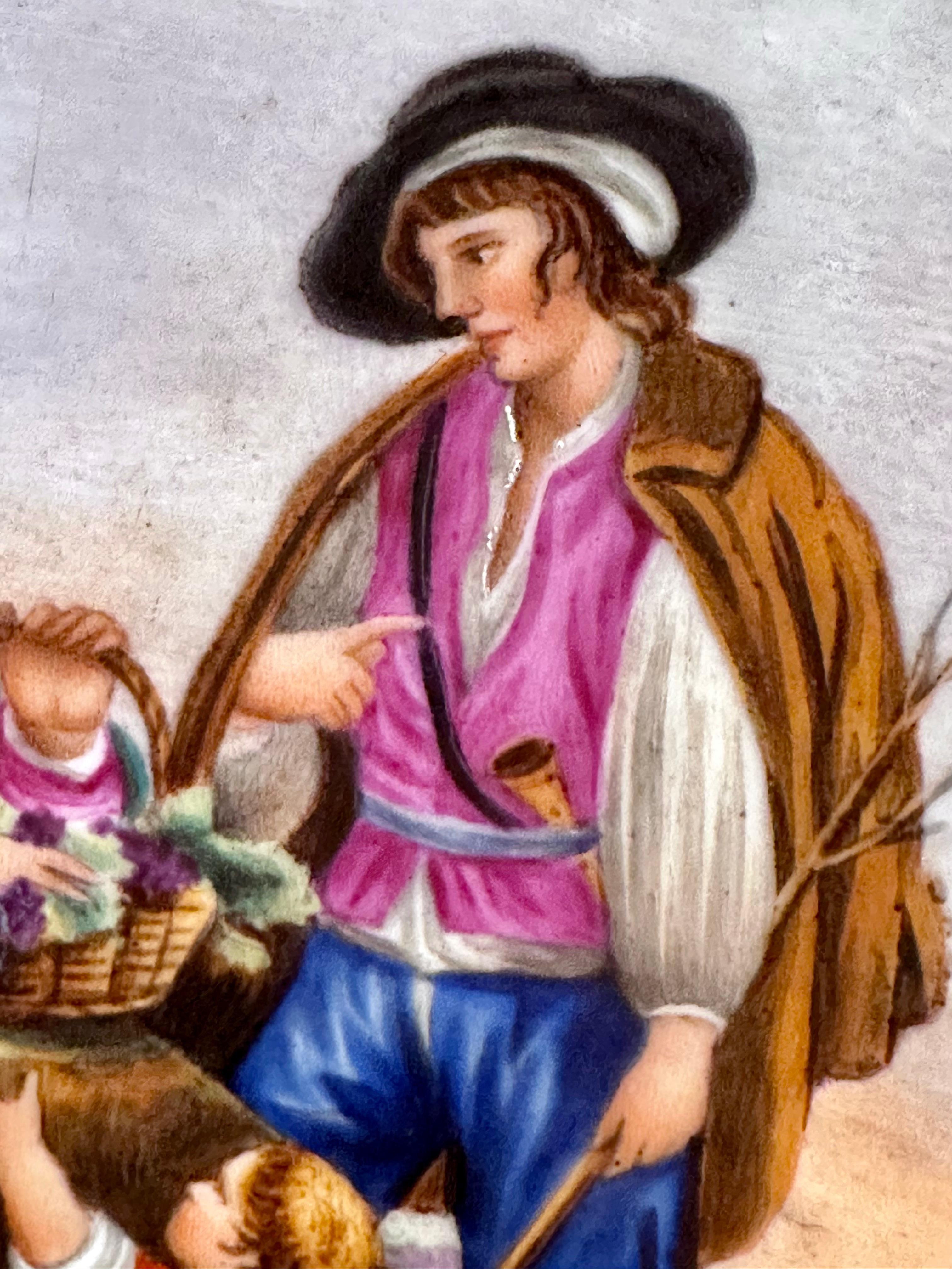 Italian Paris Porcelain Painted Plate, Naples Circa 1825 For Sale 3