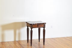 Italian, Parma, Louis XVI Walnut & Marble-Top 1-Drawer Table, circa 1790
