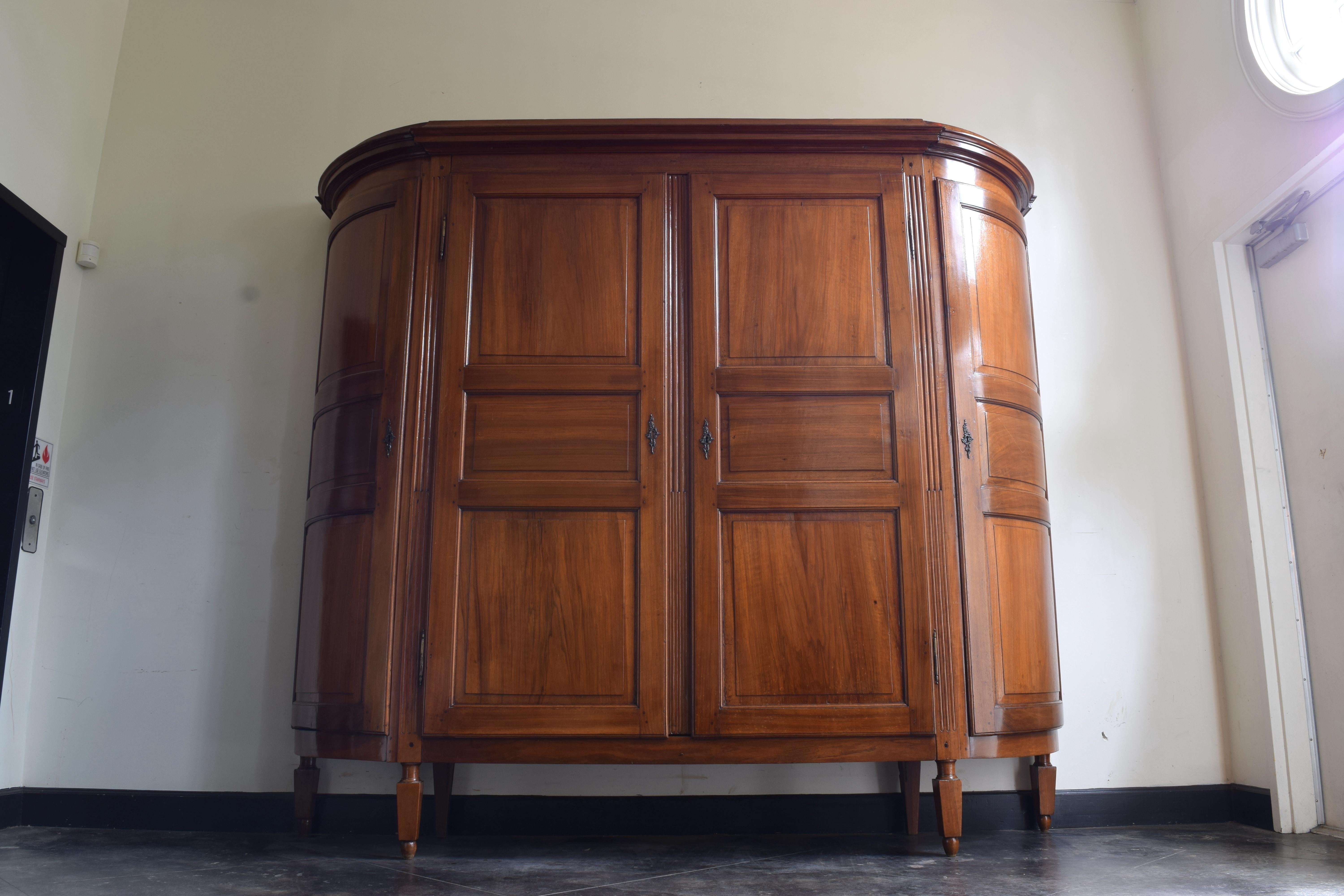 Early 19th Century Italian, Parma, Neoclassic Shaped Fruitwood Armadio, 1st quarter 19th century For Sale