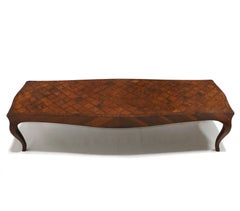 Italian Parquetry Coffee Table Impressive 6 foot length Refinished