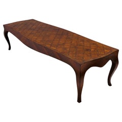 Italian Parquetry Coffee Table Impressive 6 foot length Refinished