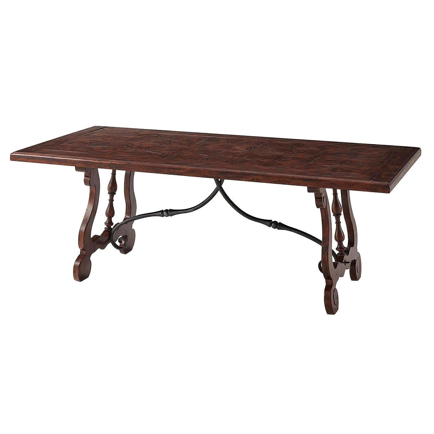 Italian Parquetry Refectory Dining Table