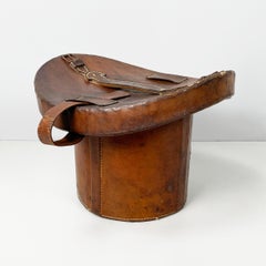 Italian party set with leather hatbox, top hat, mask, pipe and bow tie mid 1900s