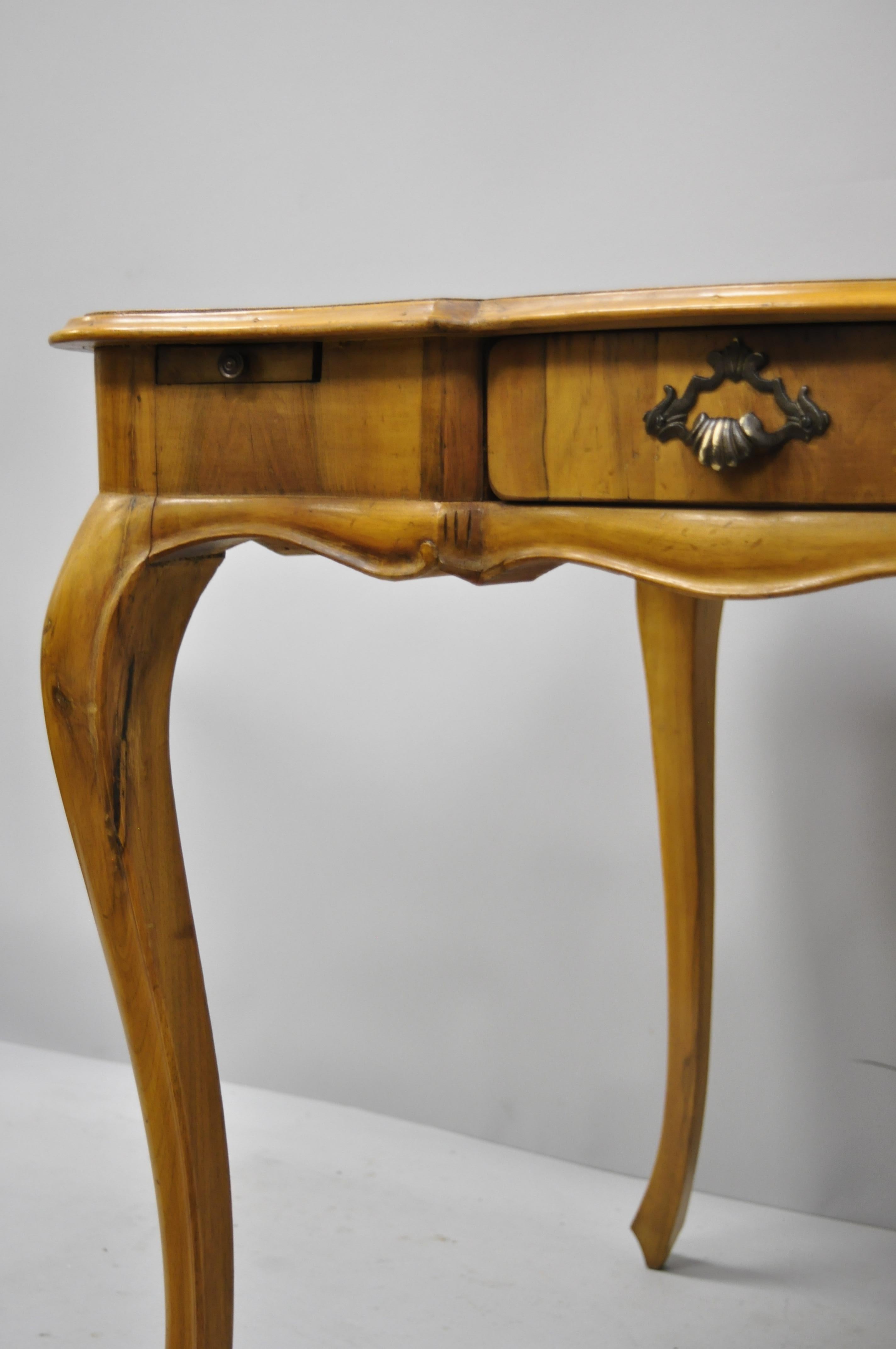 Wood Italian Patchwork Burl Olivewood French Louis XV Style Card Game Table