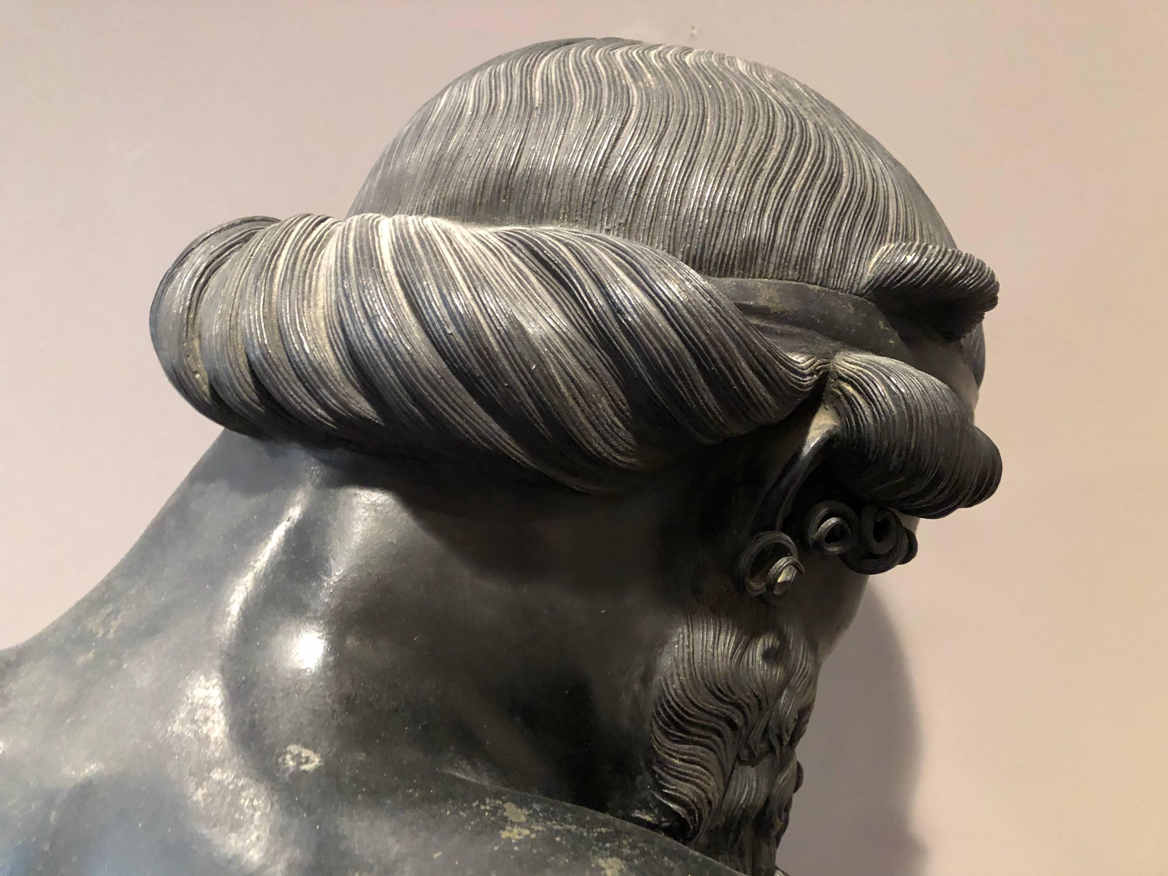 Italian Patinated Bronze Bust of Plato 2