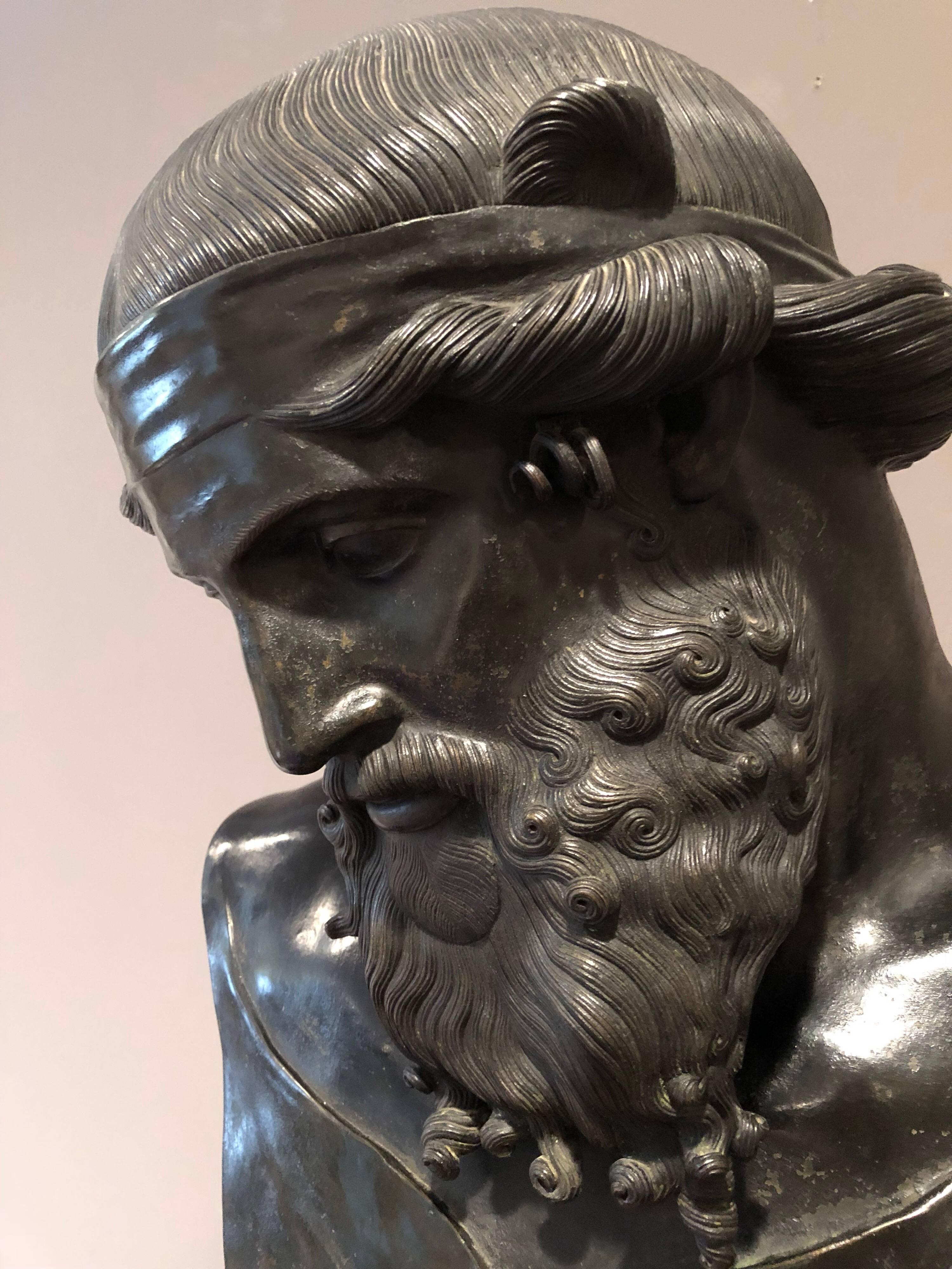Italian Patinated Bronze Bust of Plato 3