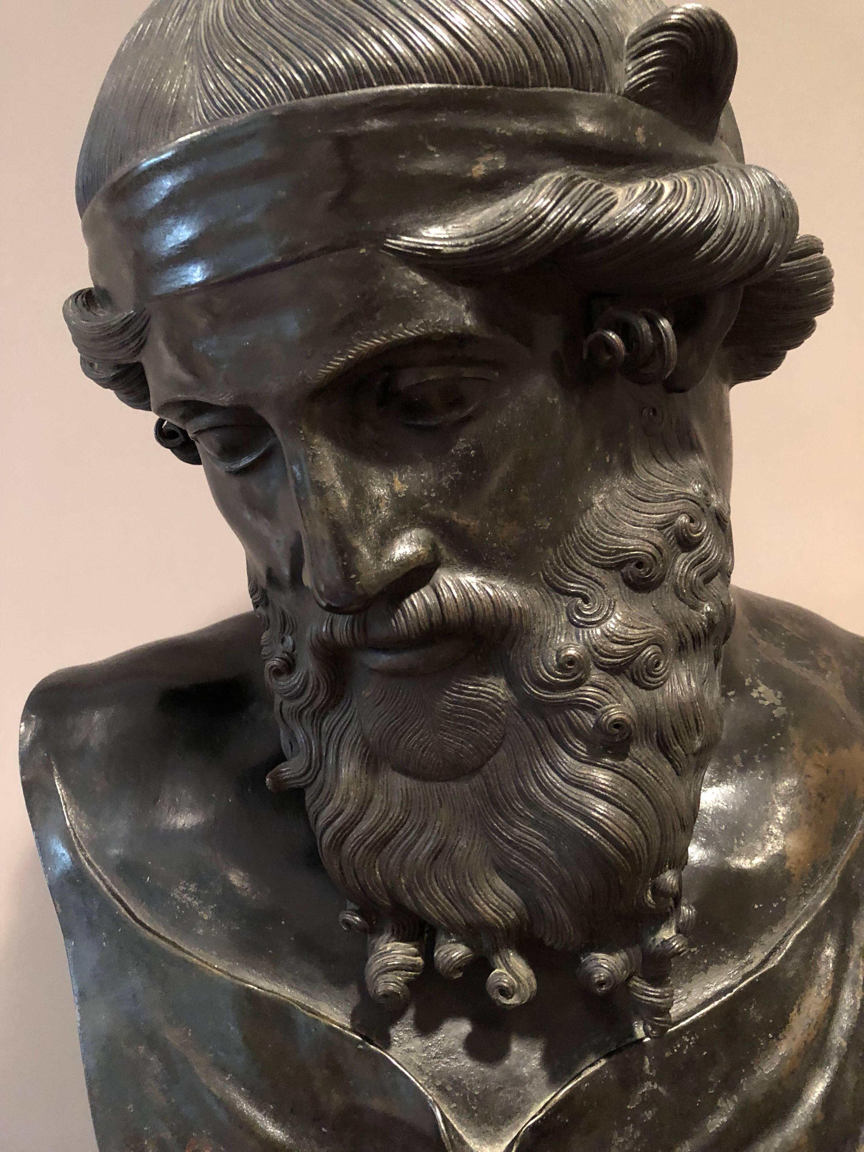 Italian Patinated Bronze Bust of Plato 4