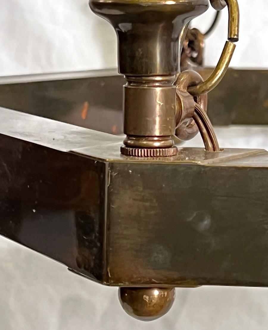 Italian Patinated Bronze Chandelier In Good Condition For Sale In New York, NY
