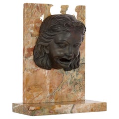 Italian patinated bronze figurative fountain mouth