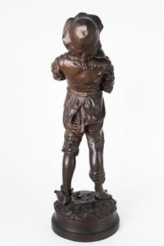 Italian Patinated Bronze Model of a Boy With a Wine Jug by Constantino Barbella