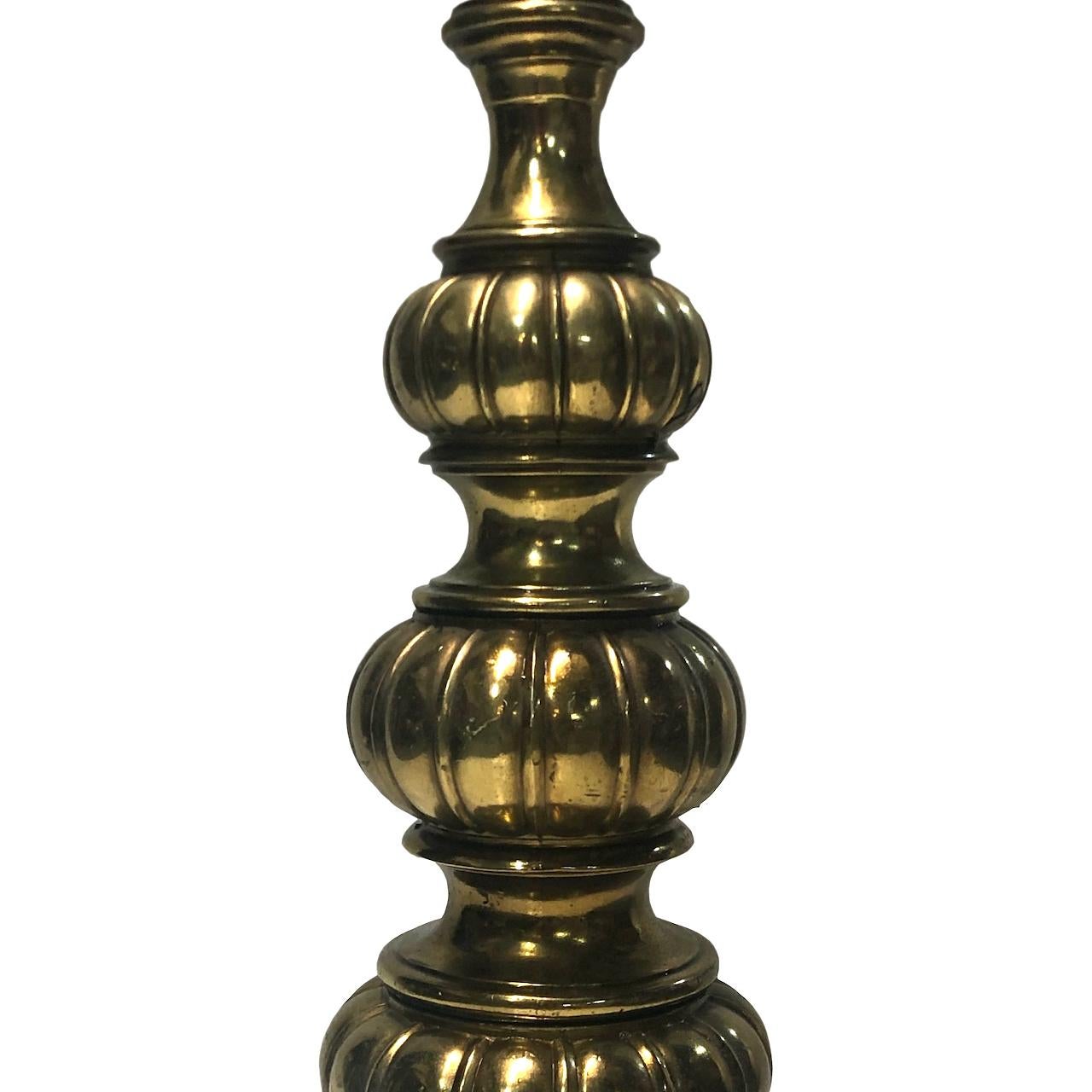 Italian Patinated Bronze Table Lamp In Good Condition In New York, NY