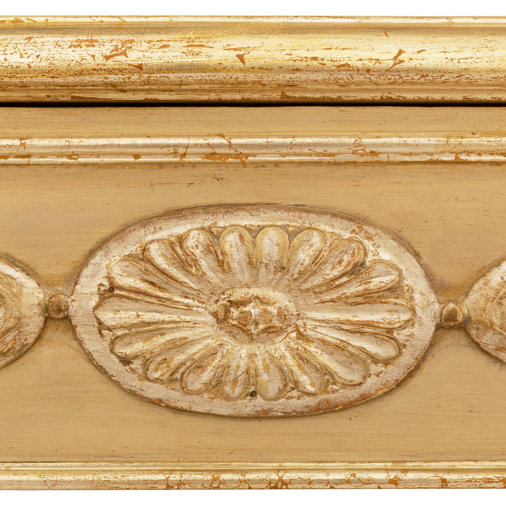 Italian patinated wood, faux painted marble, and Silvered Mecca center table For Sale 2