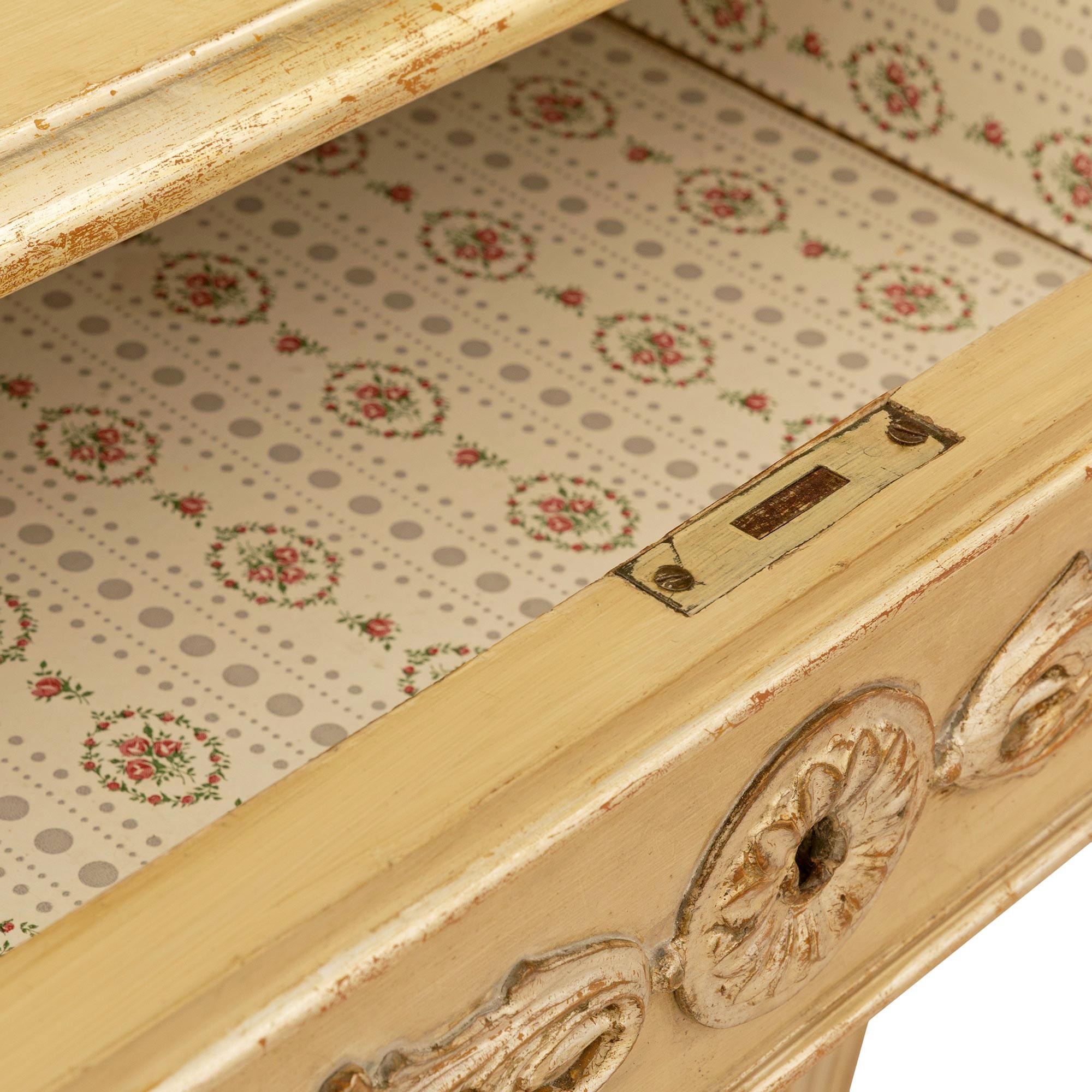 Italian patinated wood, faux painted marble, and Silvered Mecca center table For Sale 3