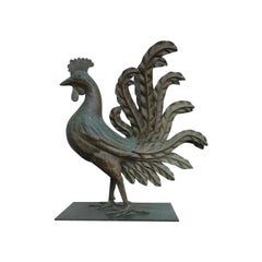 Retro Iron and Tin Rooster Movie Prop from "The Cincinnati Kid"