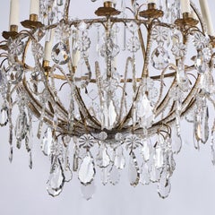 Italian Pear-Shaped Tôle and Crystal Chandelier — 12 Lights, Circa 1880