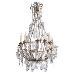 Italian Pear-Shaped Tôle and Crystal Chandelier — 12 Lights, Circa 1880