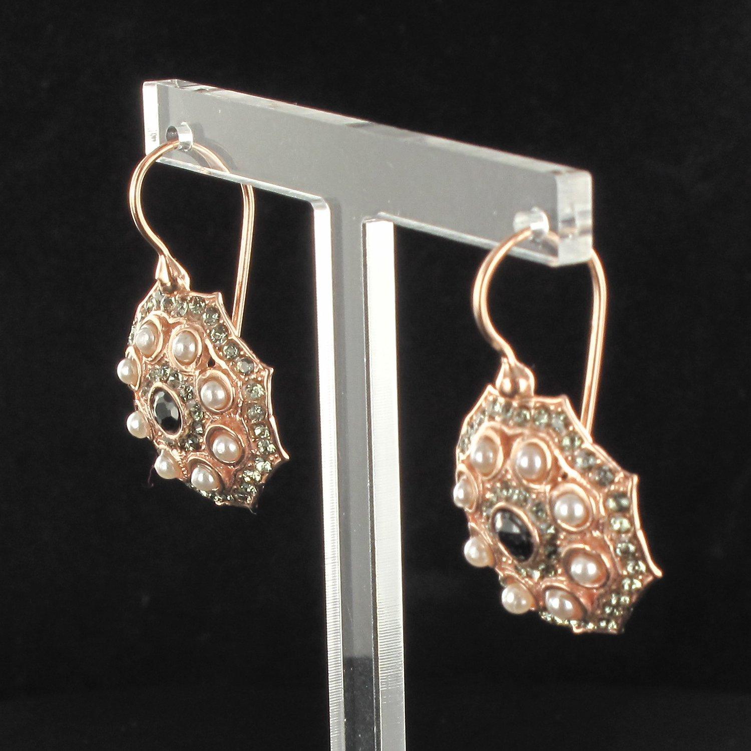 Romantic Italian Pearl Cristal Vermeil Drop Earrings