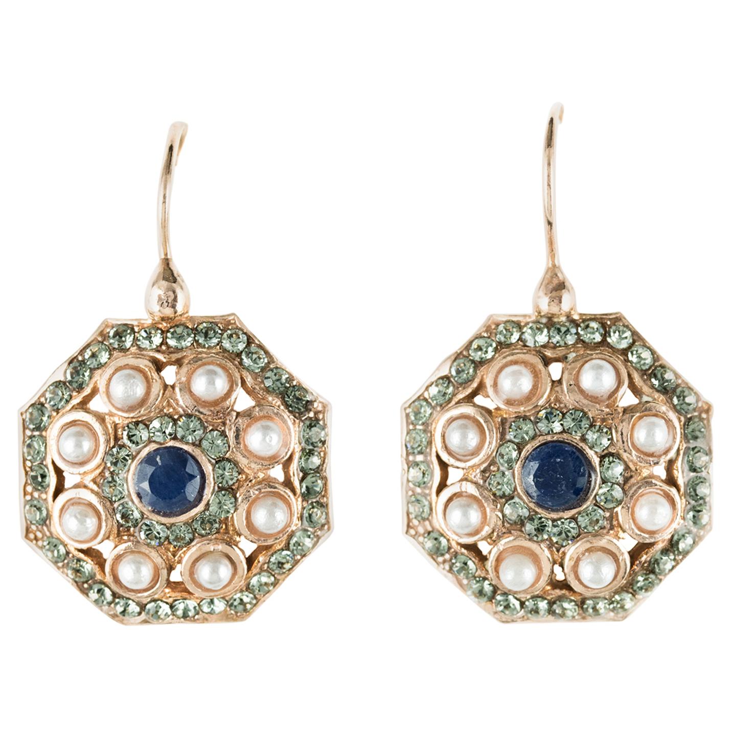 Italian Pearl Cristal Vermeil Drop Earrings