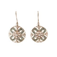 Italian Pearls and Crystals Lever, Back Earrings Italian Pearls and Crystals Lever, Back Earrings