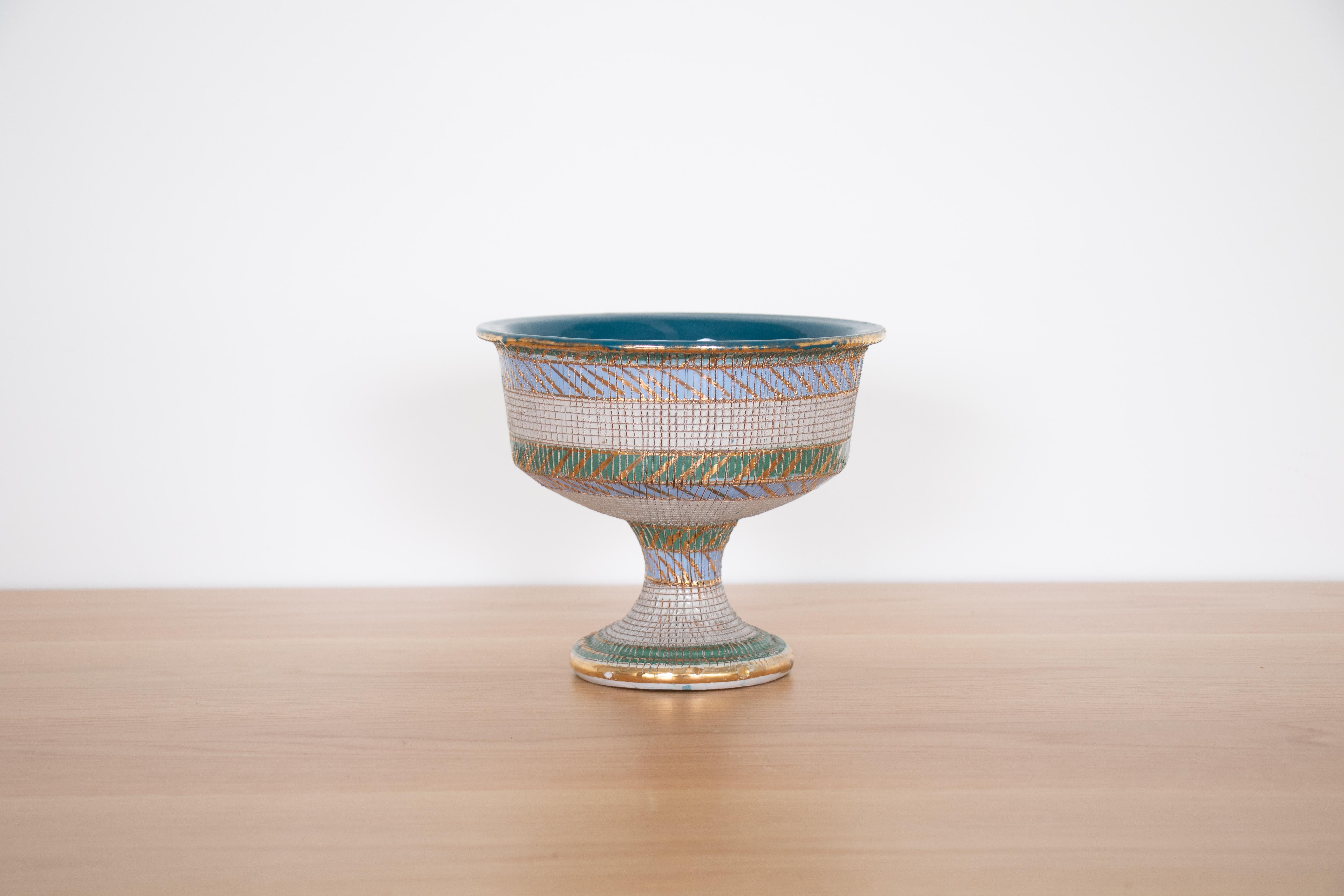 Mid-Century Modern Italian Pedestal Bowl by Bitossi
