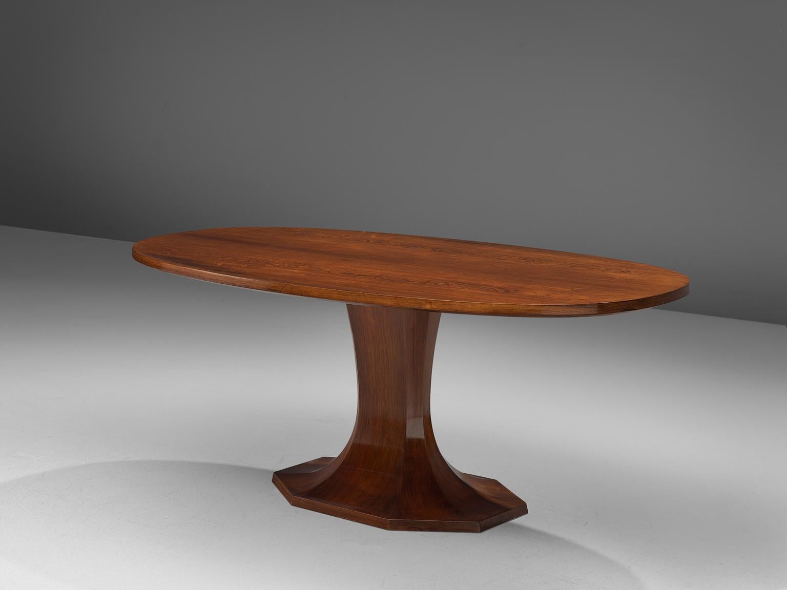 Veneer Italian Pedestal Dining Table in Rosewood