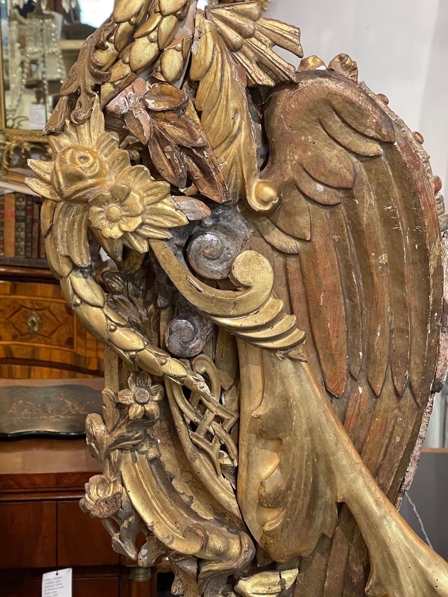 Italian Pelican Sculpture Made from 18th and 19th Century Wood Fragments In Good Condition In Dallas, TX