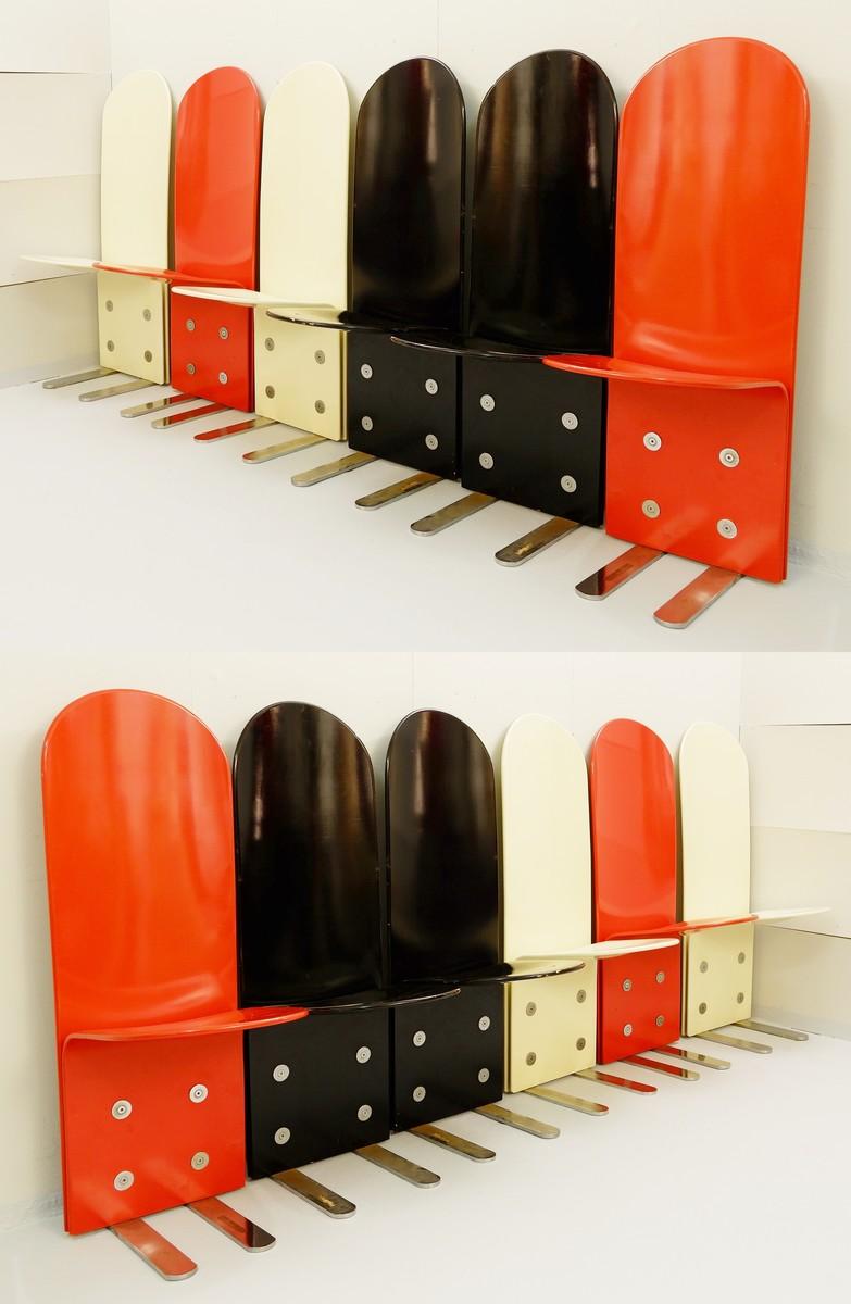 Italian Pellicano chairs by Luigi Saccardo for Arrmet, 1970s, set of 12.