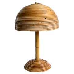Lampe de table italienne crayon en bambou dans le style de Gabriella Crespi, années 960