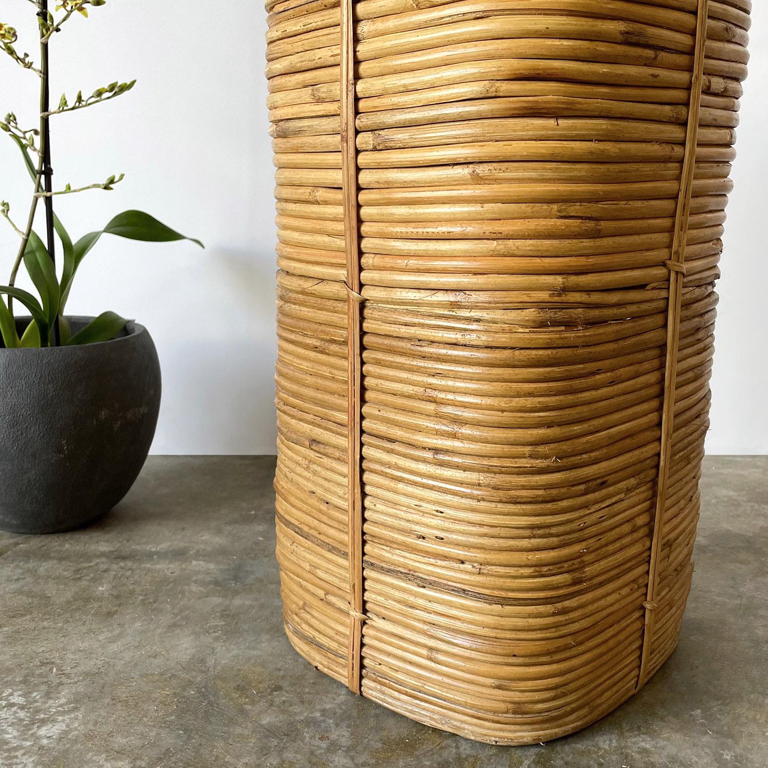 Italian Pencil Reed Bamboo Planter Bin in the style of Gabriella Crespi For Sale 3
