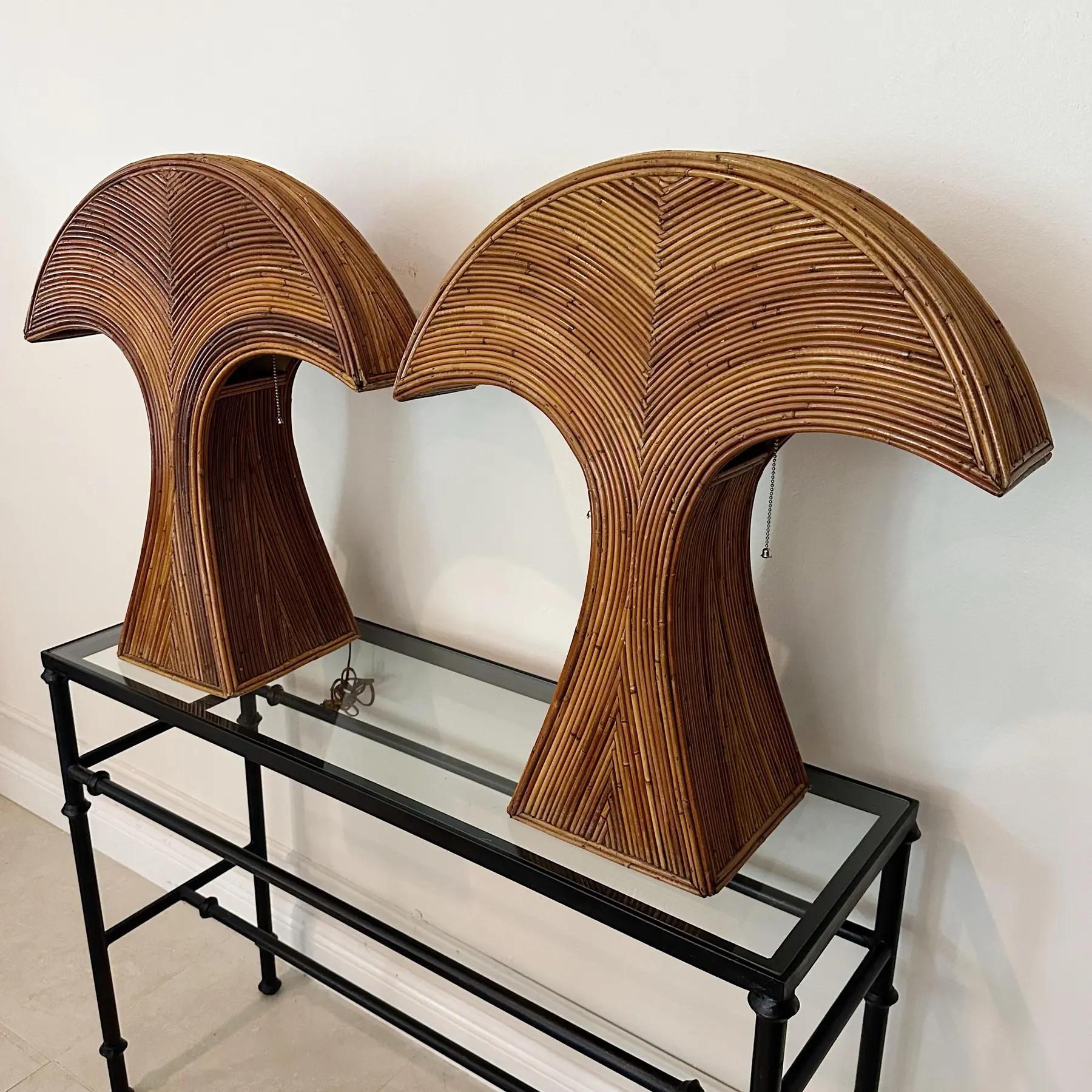 Mid-Century Modern Lampes de table italiennes en forme de palmier, 1970 en vente